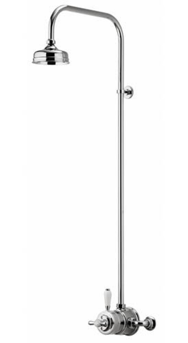 Aqualisa Aquatique Chrome Thermo Exposed Shower Valve With 5 Inch Drencher Shower Head | 500.10. 